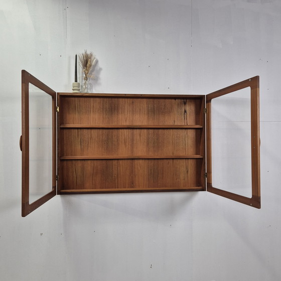 Image 1 of Dyrlund vintage 1960s wall unit display cabinet Danish