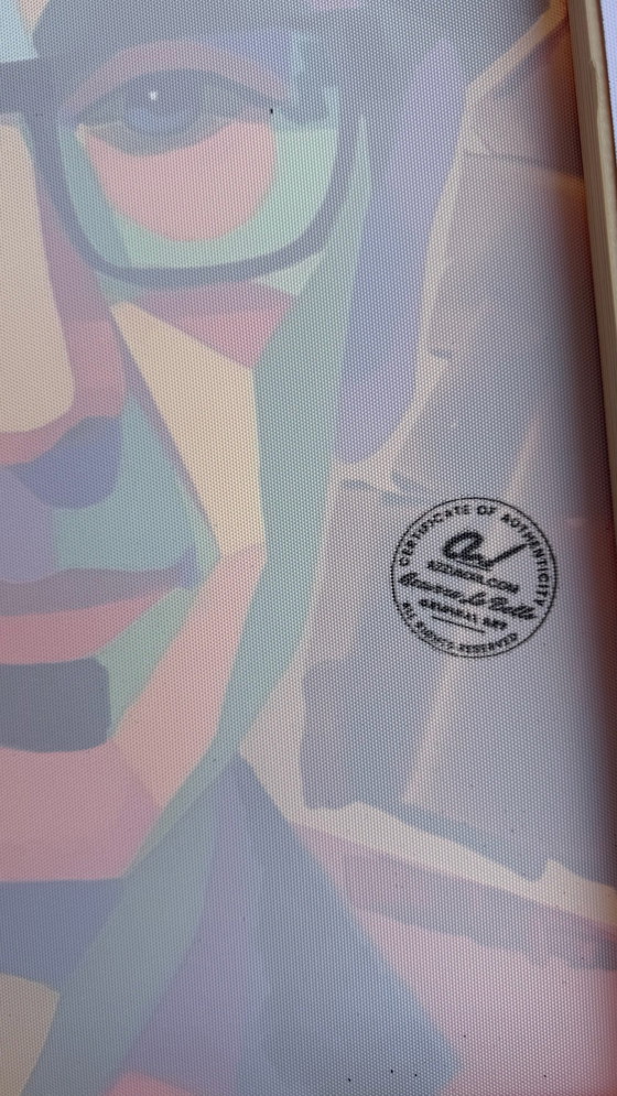 Image 1 of Franco Battiato ritratto Pop Art – Iconic Italian Music Legend – Pop Geometric Portrait (WPAP Inspired) Gold bronze 60x40 cm