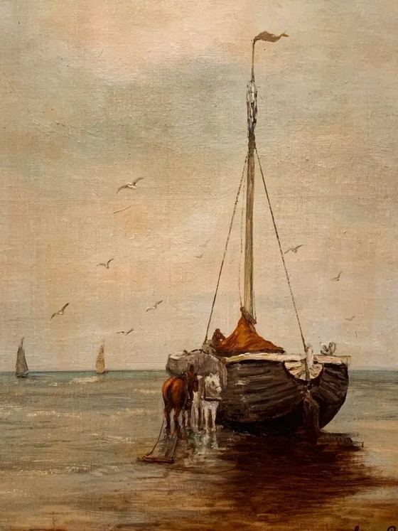 E. Remortel. Table "Seascape". – Paintings & Drawings, Canvas (photo 3 of 5)