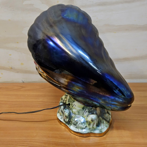 Vintage Monazur Franse Keramieken Schelp Vissen Lamp XXL Monaco Sculptuur Diepzee Lamp – Tafellampen, Ceramic (photo 3 of 15)