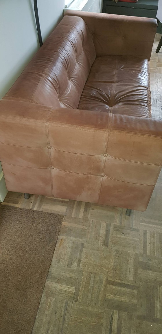 Image 1 of Gelderland bank 6111, in cognac leer, vintage Jan des Bouvrie