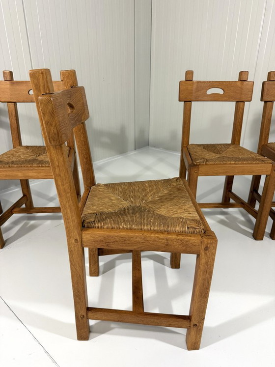 6 X Rustieke Blonde Eiken Eetkamerstoelen 1960's – Wicker (photo 11 of 22)