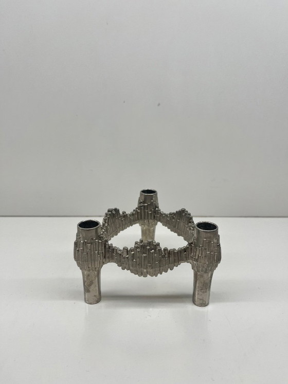 Image 1 of Lot 4 bougeoirs "Quist" Stoff Nagel design modulaire chrome empilable vintage