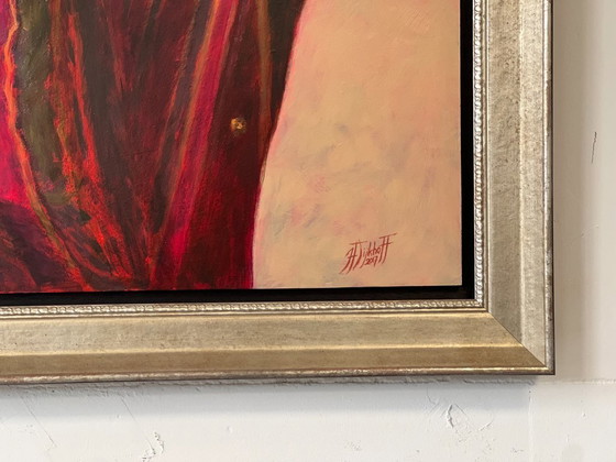 Image 1 of Original Ölgemälde auf Tafel mit dem Titel "Warten"