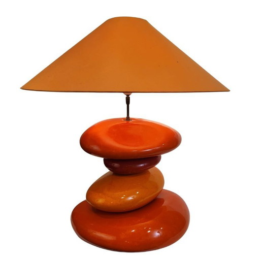 Lámpara de mesa, cerámica vidriada, after Chatain, estilo contemporáneo, 80’s – Francia