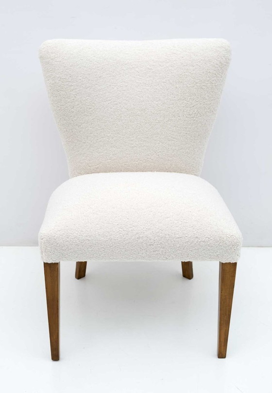 Image 1 of Kleiner italienischer Mid-Century Modern Bouclé-Sessel, 1950er