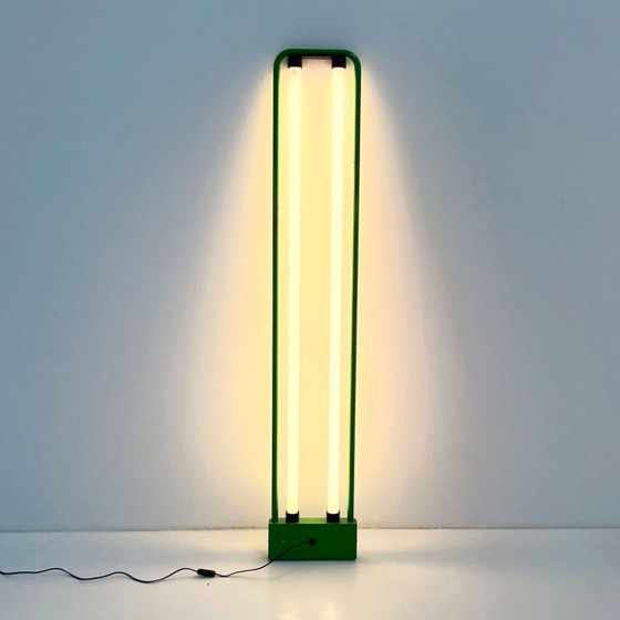 Image 1 of Lámpara de neón doble verde de Gian N. Gigante para Zerbetto, década de 1980.