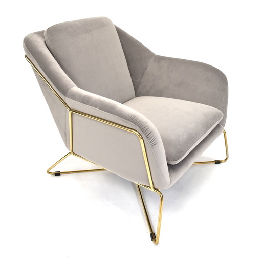 Chaise longue Soho en velours gris ardoise