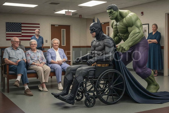 Image 1 of Photo printed on plexiglass / Batman / Hulk / Wall decoration / Marvel