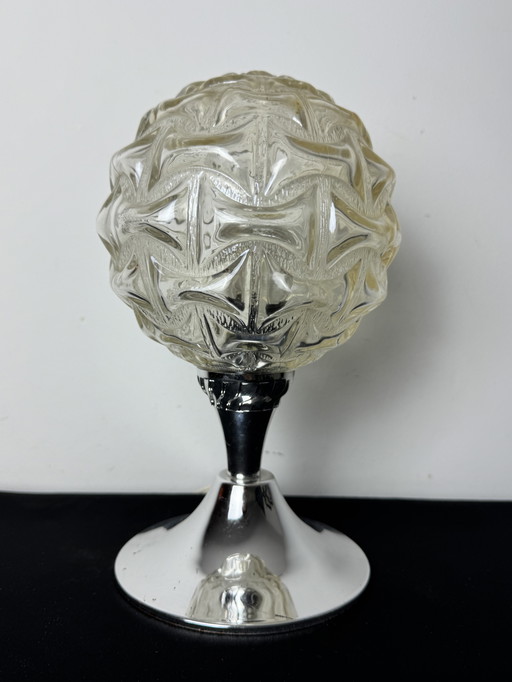 Vintage Art Deco glazen Bubble lamp tafellamp