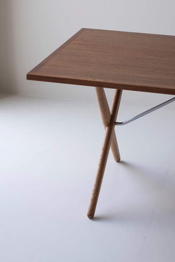Image 1 of Seltener Hans Wegner 'Sawbuck' Tisch, DK 1960er