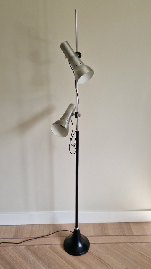 Lampadaire design italien vintage, 2 spots orientables, Formanova années 1970
