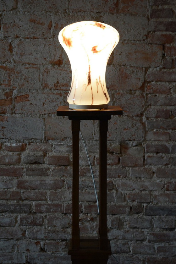 Lampada da tavolo Mid-Century restaurata, Vetro Marmorizzato, Ricablata, Ceca, anni '60 – Lampade da tavolo (photo 9 of 10)