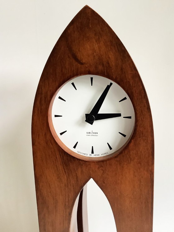 Image 1 of Henk Heres Karlsson Gothic wooden clock 1991