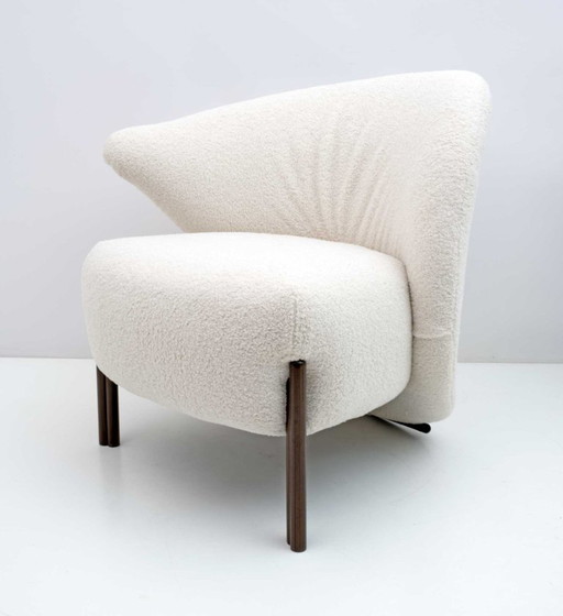 Postmoderner italienischer Design-Bouclè-Sessel, 1980er Jahre
