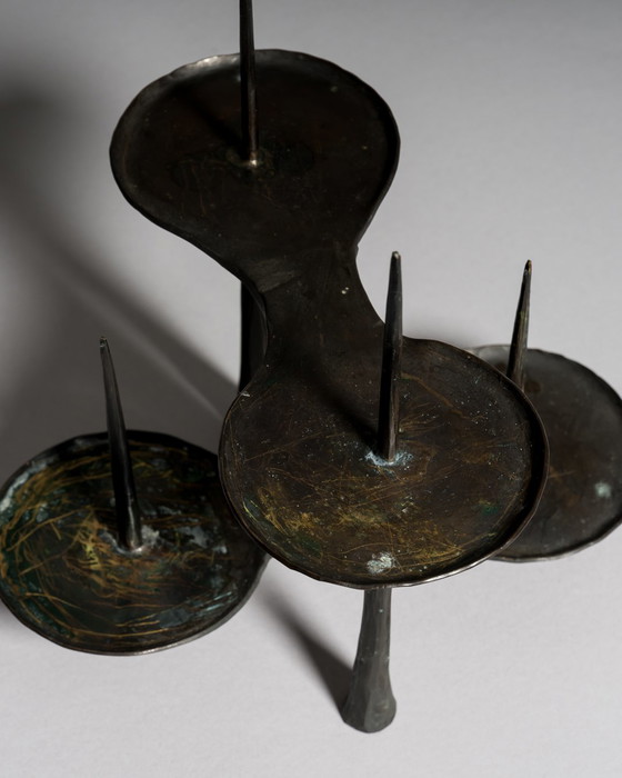 Image 1 of Brutalist Bronze Candleholder by Bergmeister Kunstschmiede, Germany, 1970s