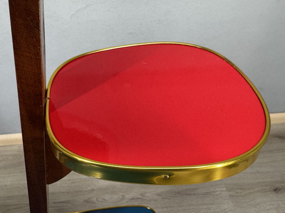 Image 1 of Vintage Formica Mid-Century Plantentafel met Space Age vibes