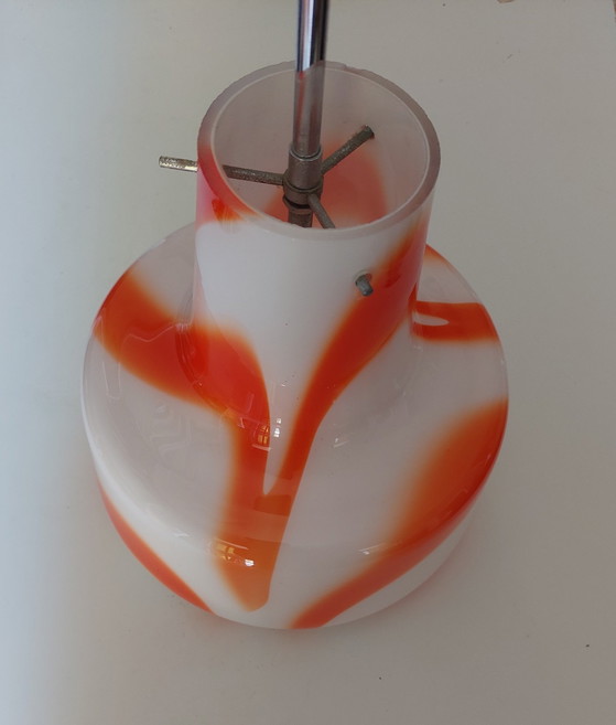 Image 1 of Lampada a sospensione arancione Murano anni '70