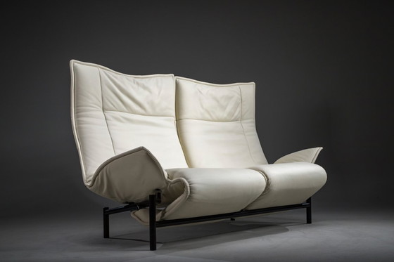 Image 1 of Vintage Cassina Veranda Reclining Sofa in Cream Leather, 1980s