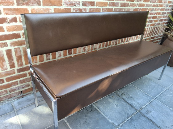 Lange Kistbank In Skaileer Jaren 70 – Bankjes, Metal, Chrome (photo 9 of 15)