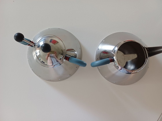 Suiker en melkkannetje van het merk Alessi(design Michael Graves), Servies, Gepolijst staal, Zilver (foto 2 van 5)