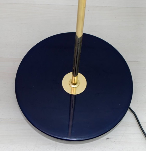 Image 1 of Auras Italian Brass and "Incamiciato" Murano Glass Ground Lamp, 1989