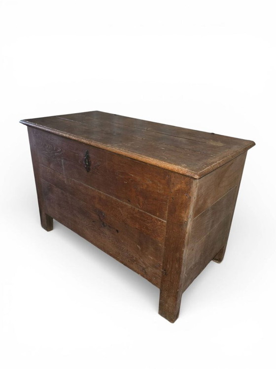 Antique Solid Wood Chest/Chest – Authentic Patina, Hinged Lid – Cabinets, Metal (photo 3 of 5)