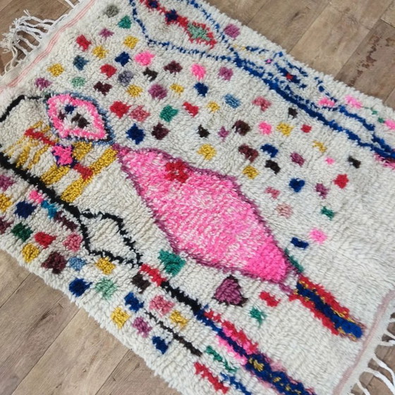 Image 1 of Tapis Azilal en laine naturelle colorée – Tissé à la main (130×97 cm)