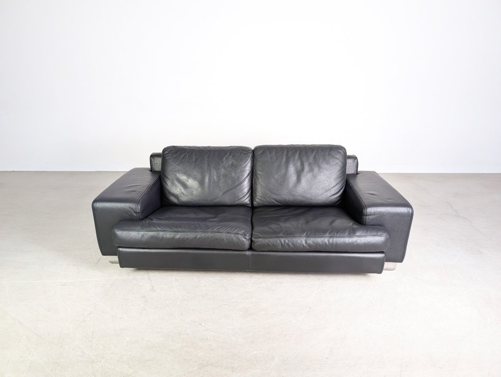 Lot De Deux Canapés 2 Places Roche-Bobois Cuir Vert D'eau - 180cm - Housses Amovibles