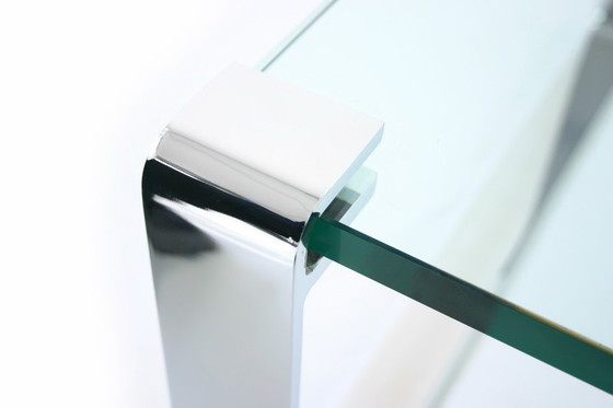 Image 1 of Nouveau ! DRAENERT 1022 Klassik Coffee Table, table basse, table d'appoint, 19mm verre, chrome, prix normal 2075,-€ en emballage