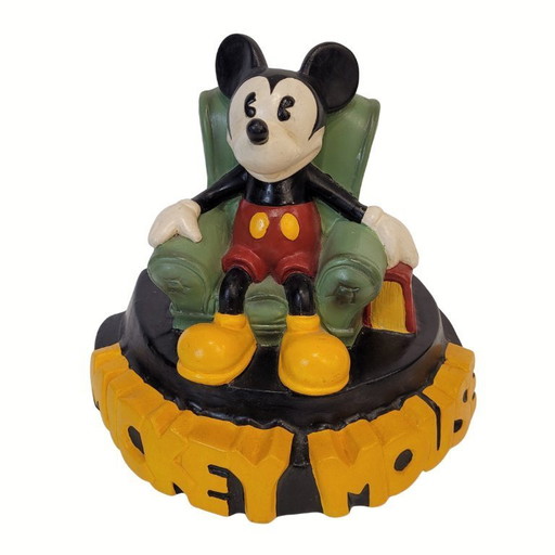 “Mickey Mouse en su sillón de lectura”, cerámica, Demons & Merveilles, vintage, 90’s – Francia
