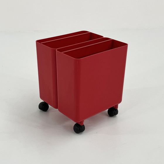 Image 1 of Red File Holder On Wheels By Georges Coslin For Longato, 1960S