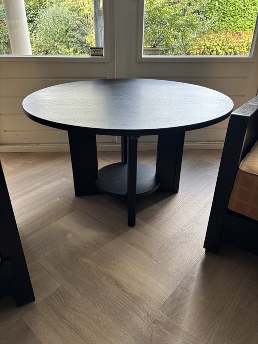 Art Deco style seating area with 2 chairs and a coffee table newly upholstered