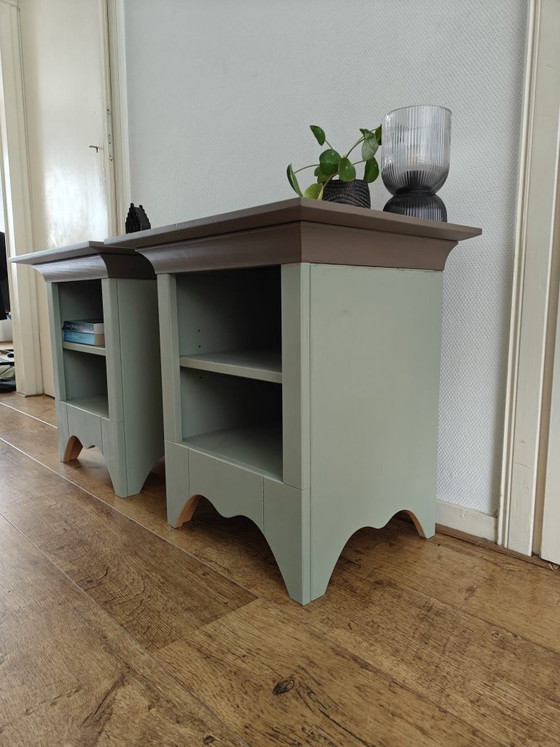 Image 1 of Set of restyled nightstands | Agave & Deep Earth