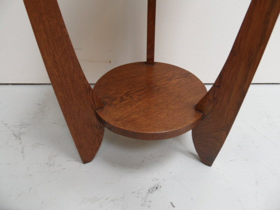 Art Deco oak round side table – Wood (photo 3 of 9)