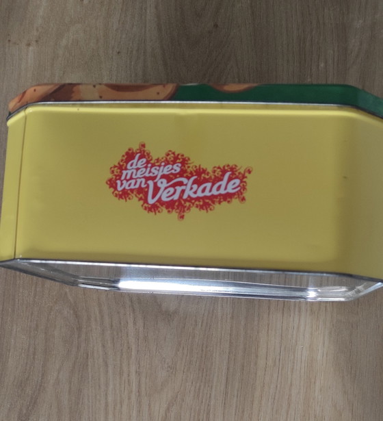 Bellissimo set di 14 scatole di latta pubblicitarie vintage, tra cui Verkade, Van Nelle e Droste. (photo 8 of 14)