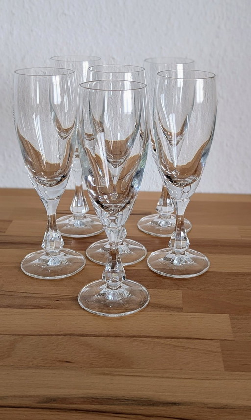 6-er Glasservice Set , Sektflöte , Proseccogläser, Kristall – glazen karaffen, Crystal