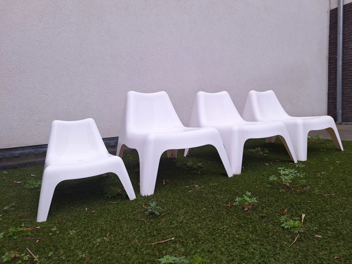 Vintage tuinstoelen 3 grote + 1 kidsize
