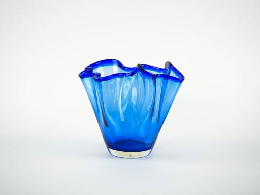 Cobalt-blue tulip vase, Danish design, 1970s, made in Denmark