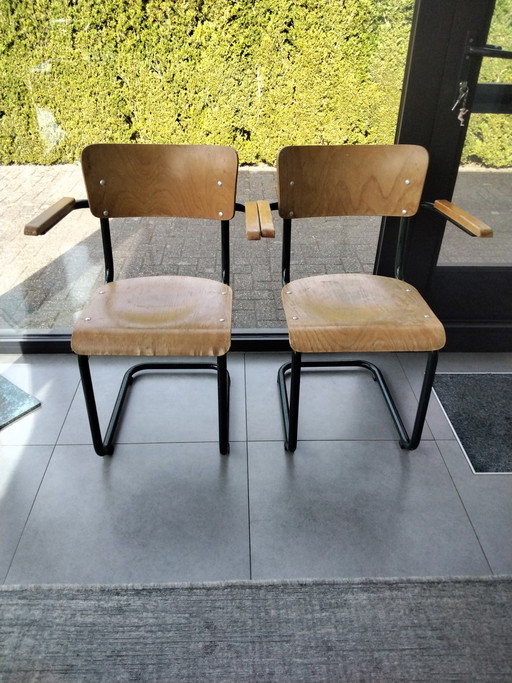 Deux chaises de cuisine vintage des années 1960-1970, designer Mertens, Belgique