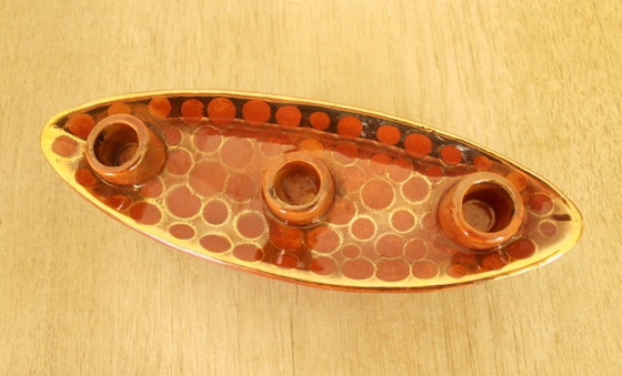 Image 1 of Germany ceramic candlestick Jasba Keramik, 60s-70s fat lava style