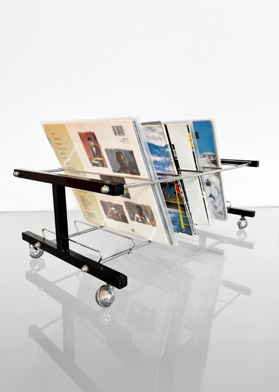 Image 1 of Vintage jaren 80 chromen vinylrek