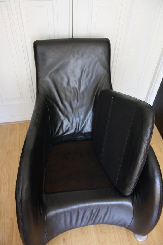 Image 1 of Set di 2 poltrone Montis Loge, in pelle rossa e nera