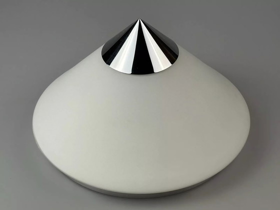 Image 1 of 60s 70s ceiling lamp wall lamp by Limburg Leuchten Germany glass chrome