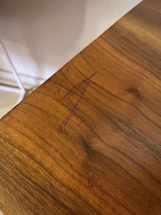 Image 1 of Bellissimo tavolino da caffè vintage di metà secolo con gambe in legno cromato e ruote