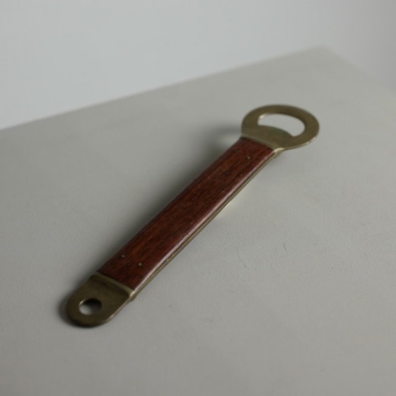 Grande apribottiglie Mid-Century in ottone e palissandro, Europa, anni '60 – Oggetti decorativi, Brass, Wood (photo 10 of 12)