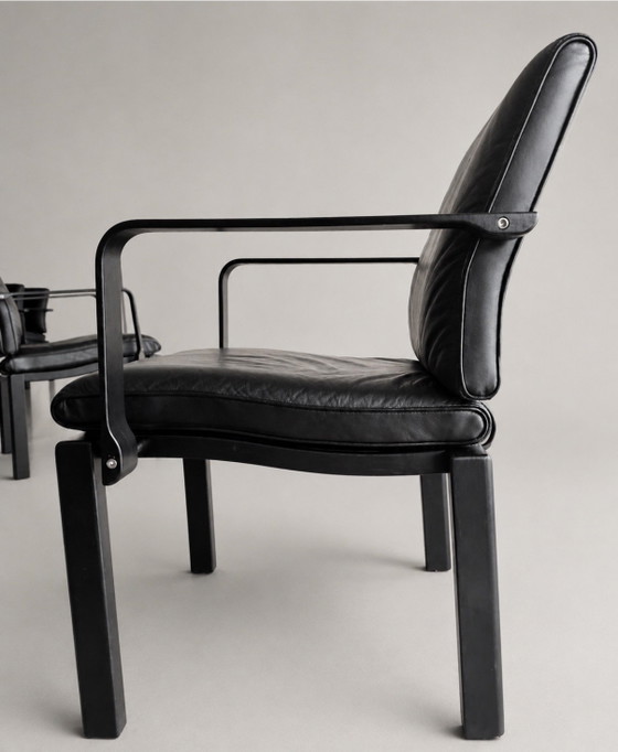 6 Vintage Quadro fauteuils — Bruno Rey & Charles Polin voor Dietiker, Zwitserland, 1989 – Eetkamerstoelen (photo 10 of 15)