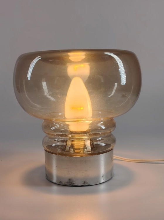 Coppia di Lampade da tavolo Vintage anni '70 in Vetro Fumè – Illuminazione Design Retrò (photo 10 of 11)