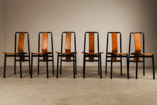 Set of six 'Irma' dining chairs by Achille Castiglioni for Zanotta, Italy, 1979