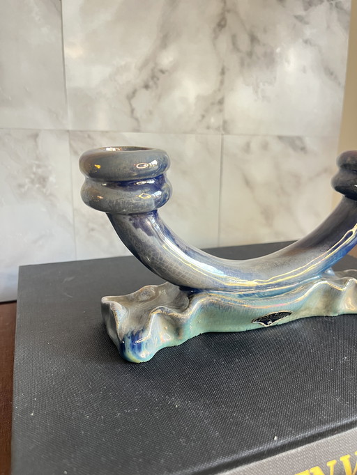 Vintage design keramische kandelaar Grès de Rambervillers 